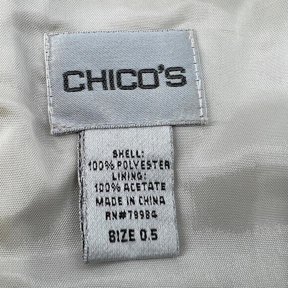 Chicos Size 0.5 (Size 6) Halter Style Champagne Dress Belted Front Tie Pockets - Picture 7 of 10